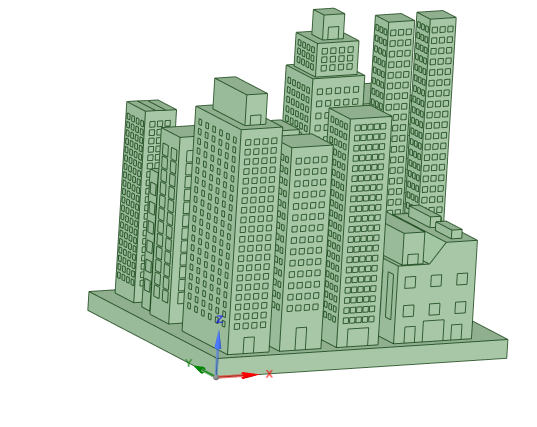 Example of a city CAD model