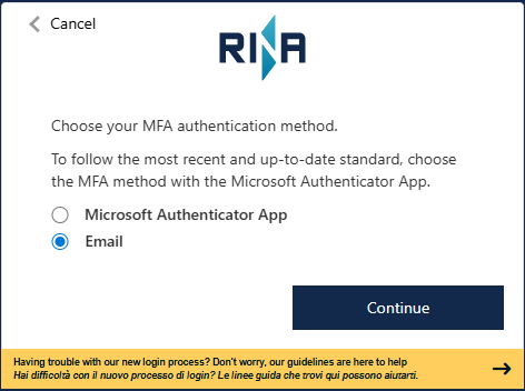 new login process