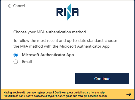 new login process